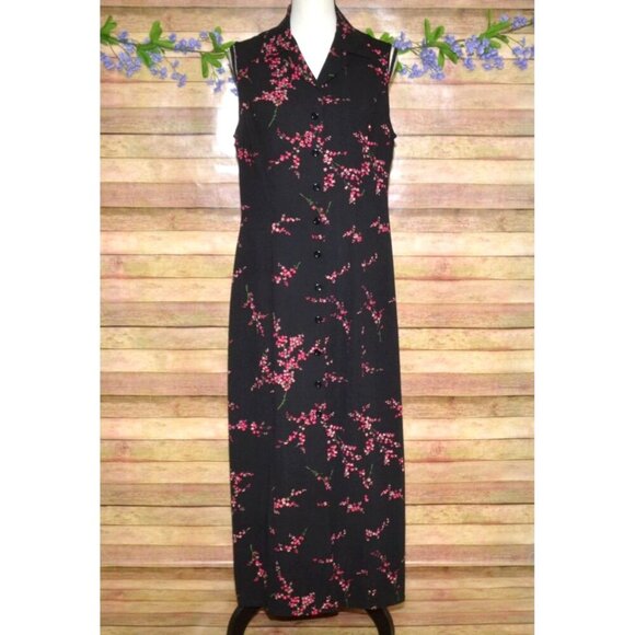 Studio 1 Ladies 2 Piece Pink Jacket & Black Dress 14 Maxi Retro Church Career - Picture 6 of 11